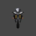 Modern Black Sports Motorcycle with Gold Wheels Streamlined Design and Windshield
