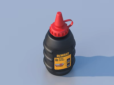 DEWALT Black Tool Maintenance Bottle With Red Cap And 400ML Capacity 3d model