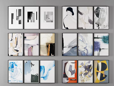 modern abstract painting abstract decorative painting 3d model