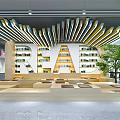 Book Art Inspired Library Interior With Giant READ Letters Bookshelves Reading Nooks And Green Plants