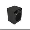 Modern Front Loading Washing Machine With Circular Door Stainless Steel Body And Digital Control Panel