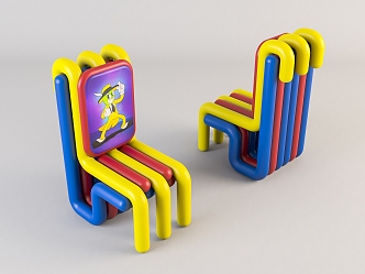 Modern Children's Chair Cartoon Children's Chair 3d model