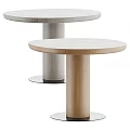Light Wood Round Dining Tables In Different Sizes For Modern Interior Design 3d model