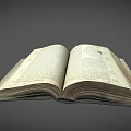 Open Old Book With Yellowed Pages And Vintage Text Illustrations On
