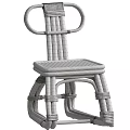 Modern Black Rattan Chair Featuring Woven Details And Ergonomic Structure For Home Use