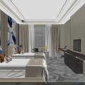 Hotel Guest Room Modern Interior With Living Area TV Fireplace Sofa And Coffee Table