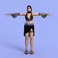 Technology Exhibition Hall Showcasing 3D Virtual Character With Decorative Costume Design