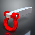 Red And Silver U Shaped Mechanical Connector With Rectangular Metal Part
