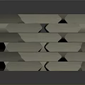 Stacked Stone Cylindrical Structure With Geometric Design And Textured Surface