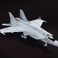 Military Fighter Jet With Number 057 And Red Mark On Tail Fin Static
