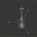 Space Exploration Helicopter Model With White Body Black Rotors And Yellow Tips