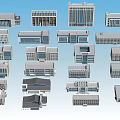 Various Office Building Models With Diverse Architectural Designs And Structures 3d model