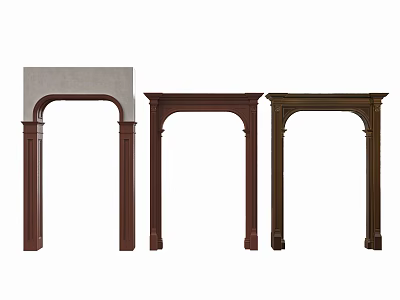 Three Different Wooden Archway Designs For Interiors 3d model