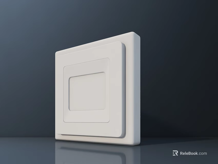 White Modern Switch Panel With Sleek Design On Dark Desktop Background 3d model