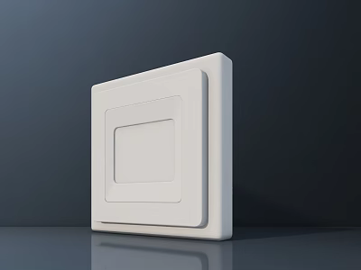 White Modern Switch Panel With Sleek Design On Dark Desktop Background 3d model