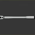 Silver Metal Torque Wrench Hardware Tool With Long Handle And Reflective Surface 3d model