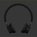 Black Wireless Over Ear Headphones With Sleek Design And Comfortable Earpads For Computer Audio Experience 3d model