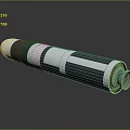 Cylindrical Metallic Weapon With Black And White Striped Tubular Design And Circular Opening