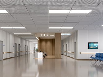 Modern Nurse Station Waiting Room 3d model