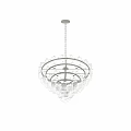 Modern Glass Cube Chandelier Featuring Multiple Layers Of Transparent Square Elements 3d model