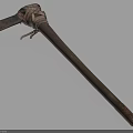 Primitive Stone Axe Weapon with Wooden Handle Wrapped in Rope and Sharp Blade 3d model