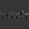 Two Military Trucks Camouflage And Green Open Cargo Bed 3D Rendering