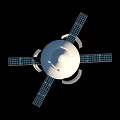 Spacecraft Structure With Conical Capsule Crew Module And Solar Panels For Space Mission