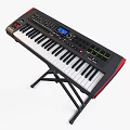 Electric Keyboard Musical Instrument Featuring Keys Control Knobs Display Screen And Stand