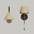 Modern Gold Wall Lamps With Pleated Shades And Bronze Bases For Interior Lighting Decor