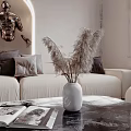 Modern Elegant Living Room Sofa and Coffee Table Set with Accent Chairs and Pendant Light