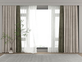 curtain fabric curtain gauze curtain 3d model