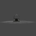 Six Wheeled Utility Vehicle With Flatbed Cargo Bed And Roof Mounted Equipment