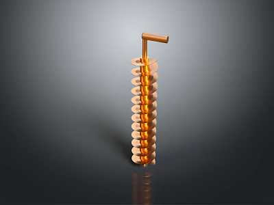 Elegant Modern Orange Spiral Metallic Lighting Combination With Shiny Unique Design 3d model