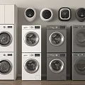 Modern Stackable Washing Machines With Front Load Design And Multiple Colors 3d model