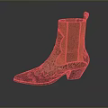 Stylish Modern Ankle Boots With Orange Black Snakeskin Pattern And Leather Material