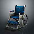 Sturdy Blue Wheelchair With Metal Frame Comfortable Seat And Large Wheels