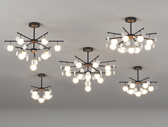 Ceiling lamp creative lamps combination lamps 3d model