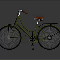 Green Bicycle With Red Seat And Handlebar Grips Black Fenders Classic Design