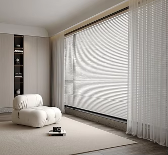 modern curtain venetian blinds leisure sofa lazy sofa 3d model