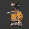 Rusty Yellow WALL E Robot With Large Eyes Mechanical Arms And Tread Tracks