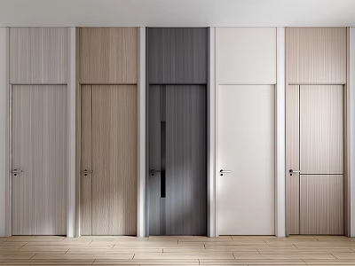 Modern Swing Doors With Multiple Color Options And Wooden Finishes For Interior Design 3d model