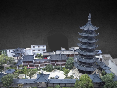 Chinese Ancient Building Ancient Pagoda Garden Historic Site Building Ancient Architecture Courtyard Scanning House Scanning Architecture model