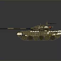 Detailed Military Tank 3D Model With Camouflage Paint Cannon Turret And Tracks