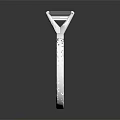 Elegant Shiny Silver Diamond Ring With Solitaire Design For Fashion Accessories