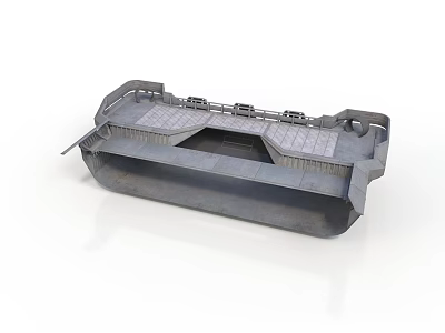 Industrial Metal Equipment With Grid Platforms And Rectangular Tank Structure 3d model