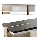 Modern Entryway Console Table And Side Cabinet With Wooden Frame And Marble Top 3d model