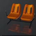 Modern Orange Striped Seats With Black Frames Public Venue Furniture