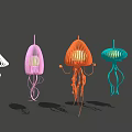 Colorful Jellyfish Shaped Decorative Lights Hanging For Creative Home Ambient Lighting