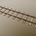Train Traveling On Rusty Rail Tracks With Wooden Sleepers And Metal Rails
