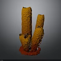 Coral Shaped Sculpture With Orange Red Color And Textured Decorative Design
